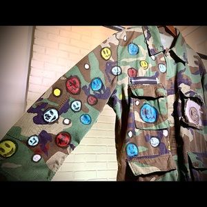 Camo jacket hand painted